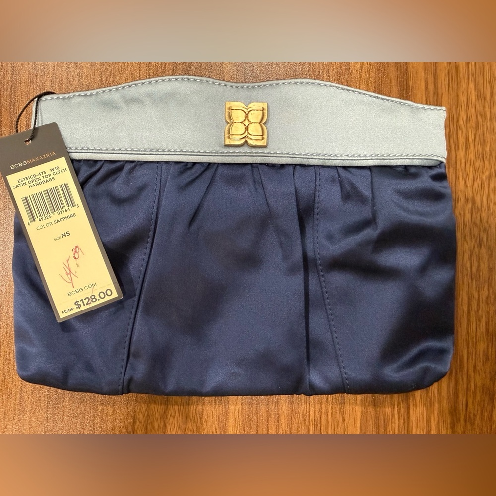 BCBGMaxAzria SATIN OPEN TOP CLTCH HANDBAGS